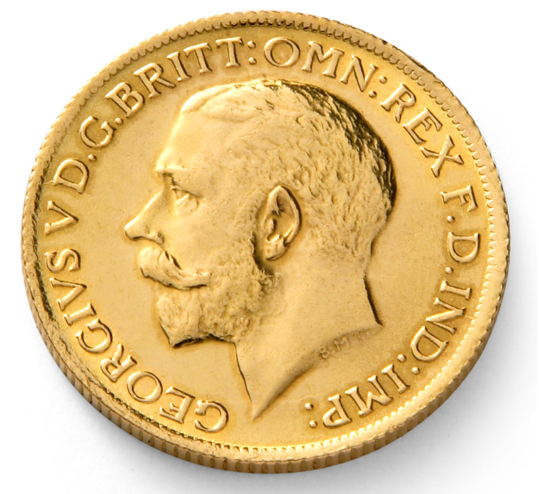 inscription on uk gold sovereign gold coin