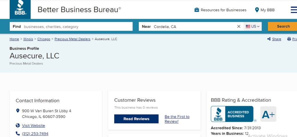 Ausecure complaints on BBB