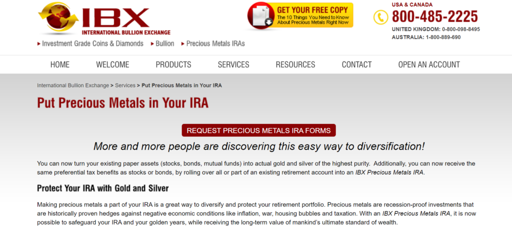 International Bullion Exchange offers IRA 