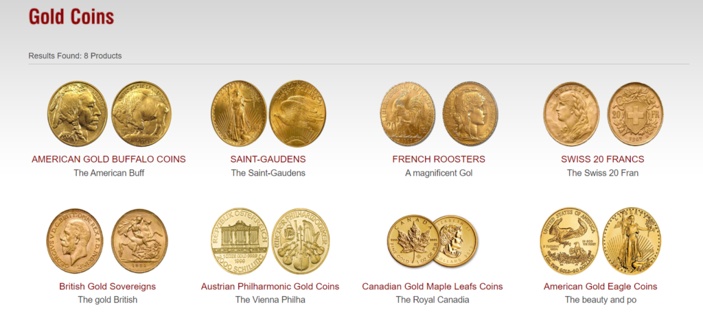 International Bullion Exchange gold items