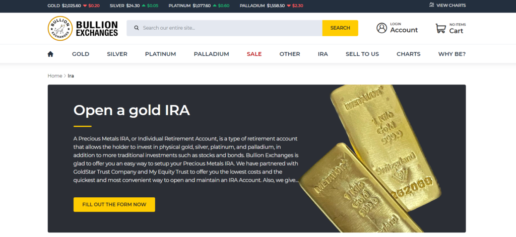 Bullion Exchange offers IRA