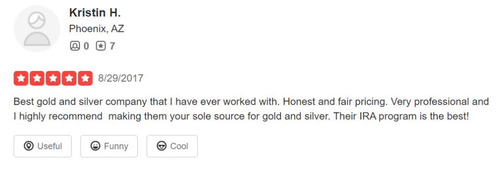 Scottsdale Bullion and Coin reviews on Yelp