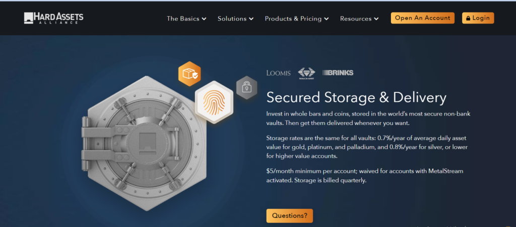 Secured storage and delivery claims of HAA