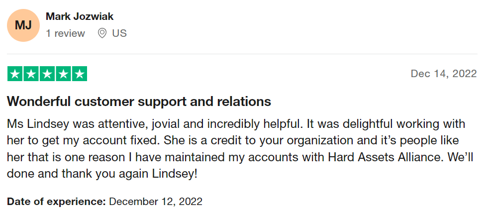 Mark's positive review for HAA