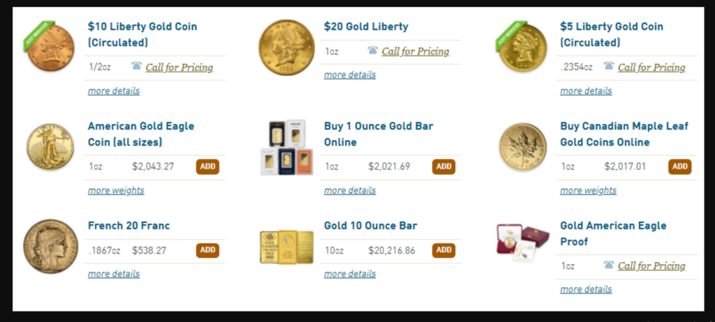 Lear Capital Gold Items
