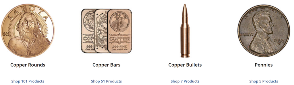 JM Bullion Copper products
