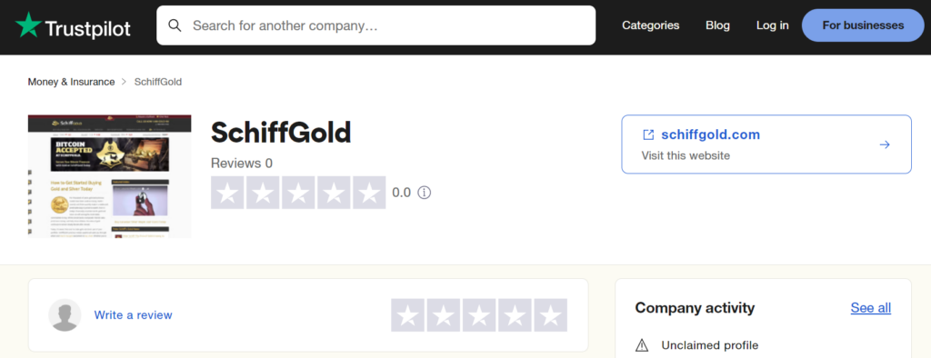 SchiffGold reviews on Trustpilot