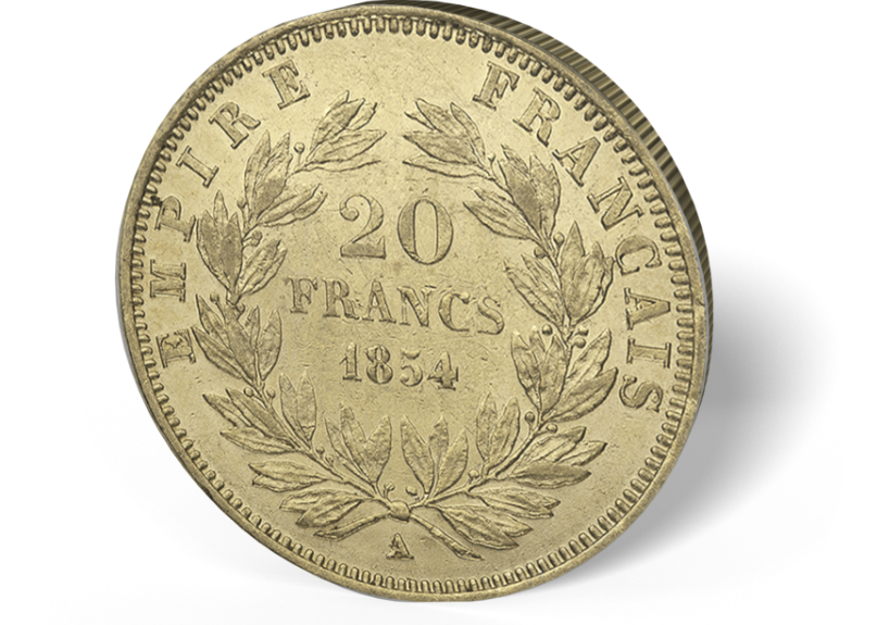 design of French gold 20 francs napoleon coins