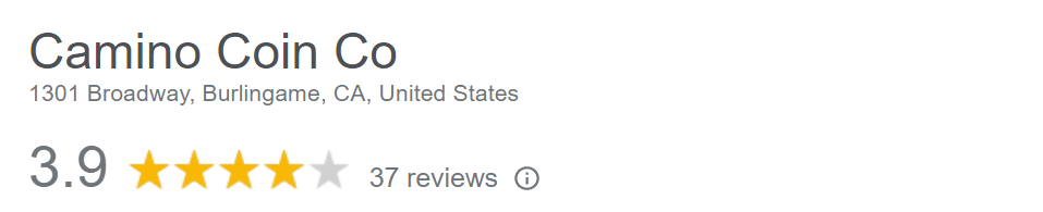3.9 out of 5-stars rating of Camino Coin Co on Google