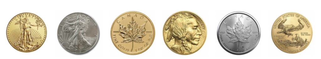 Gold and silver coins