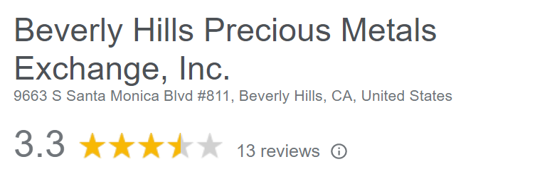 Beverly Hills Precious Metals Exchange Reviews