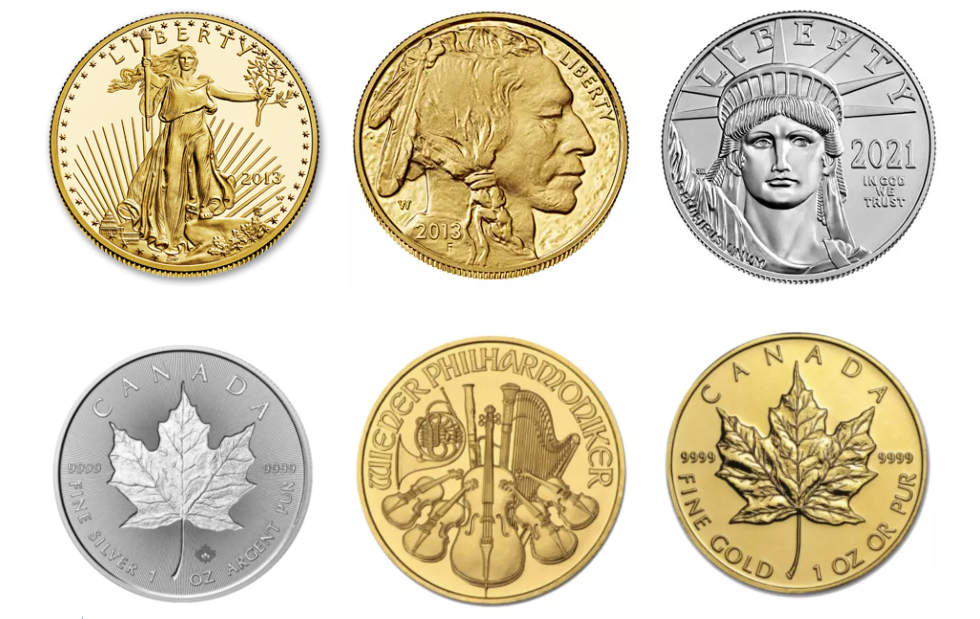 Gold and silver bullion coins