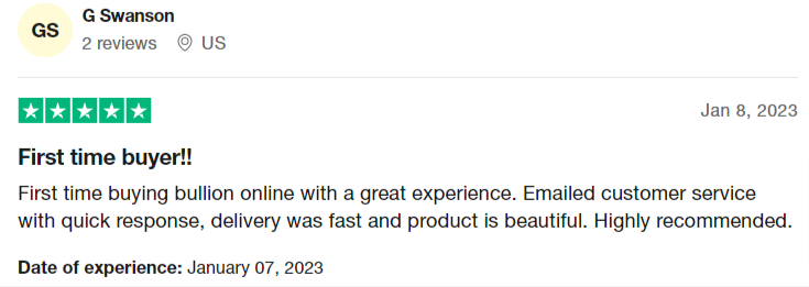 Positive review praising the company's quick delivery.