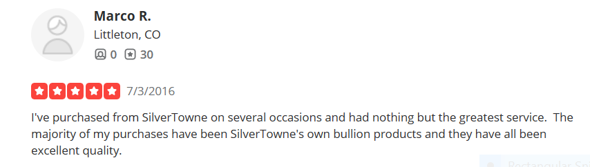 Positive review about the service quality of the company on Yelp.