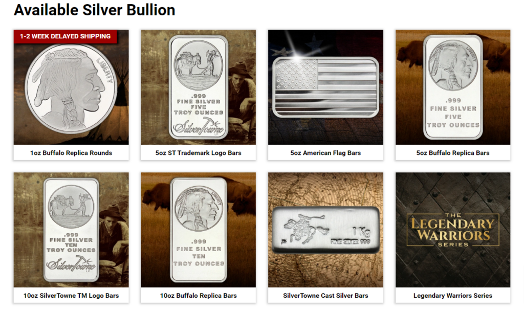 SilverTowne silver bar collection