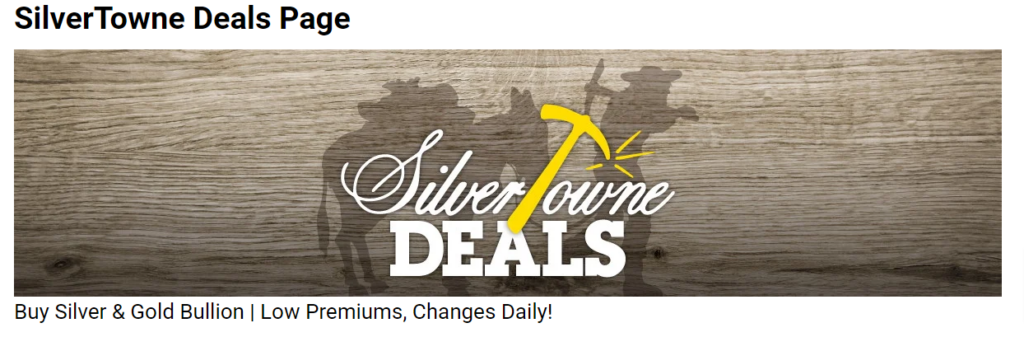 SilverTowne deals page screenshot