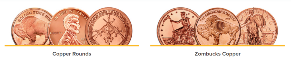 Silver Gold Bull Copper items