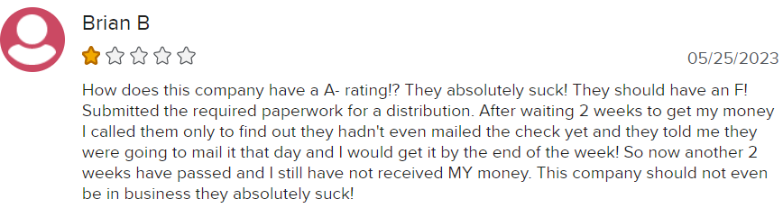 Millennium Trust Company review BBB