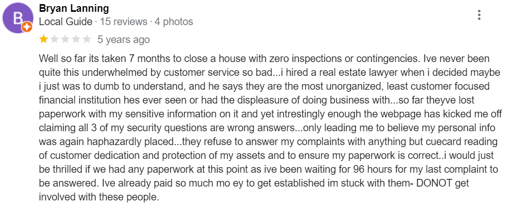 CamaPlan complaint on BBB