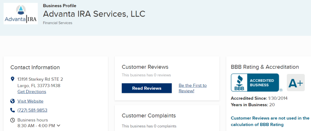 Advanta IRA Complaints 