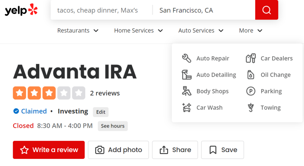  reviews on Yelp