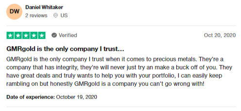 GMRGold reviews saying that they are the only trustworthy bullion dealer.