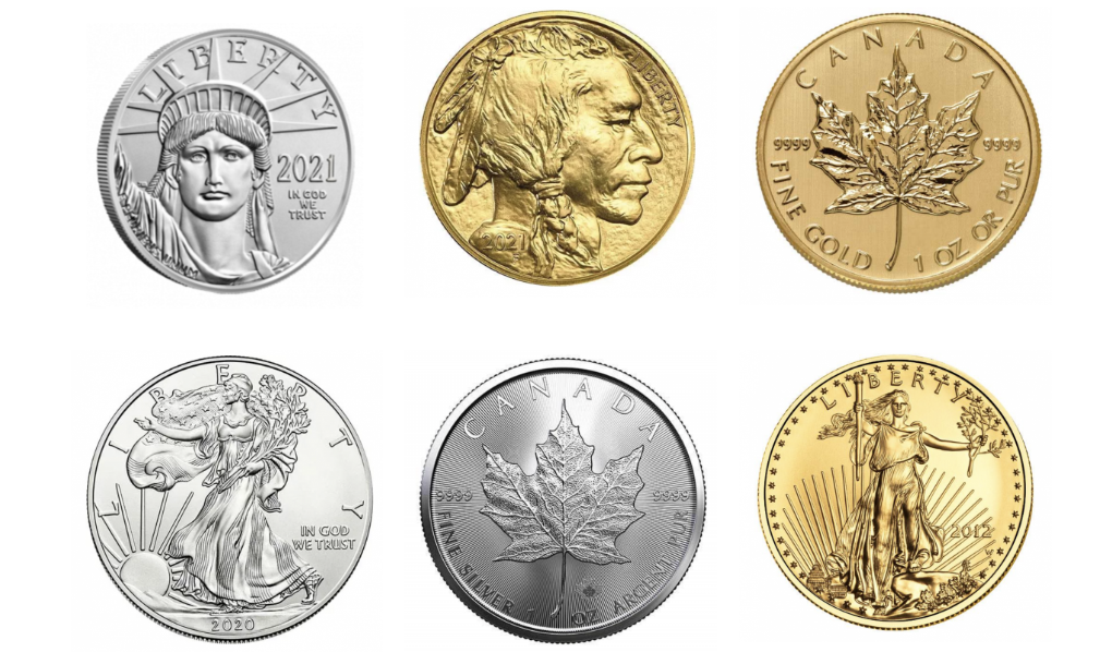 Gold and silver bullion coins