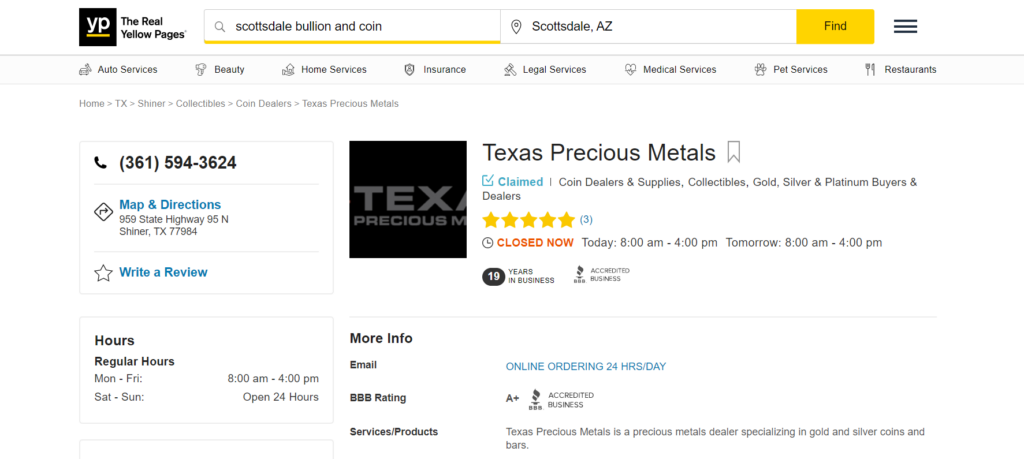 TPM Yellow Pages listing