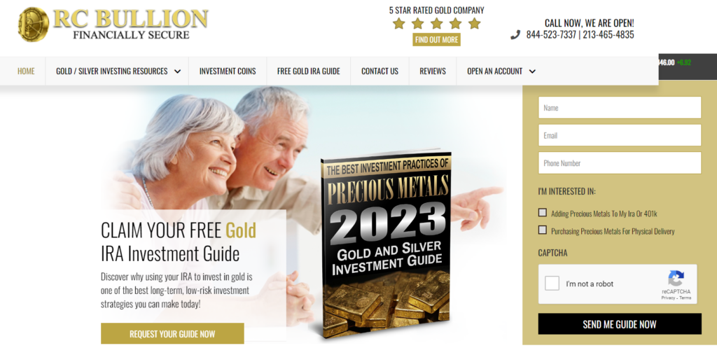 rcbullion.com homepage