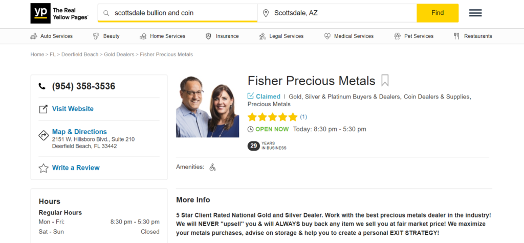 FPM ratings on YellowPages.