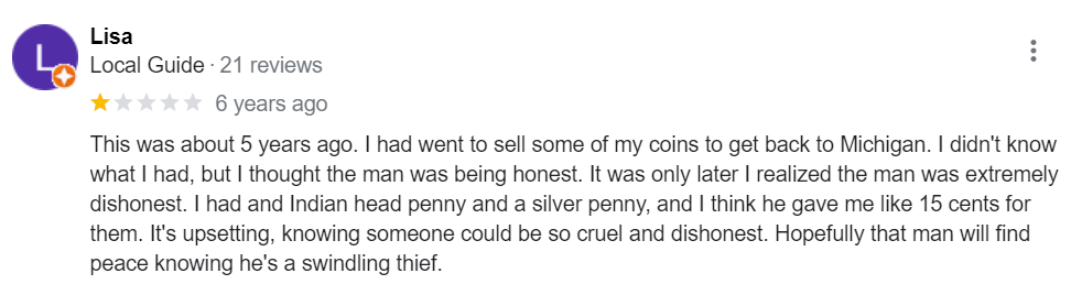 Fisher Precious Metals complaints. The reviewer says they are cruel and dishonest.