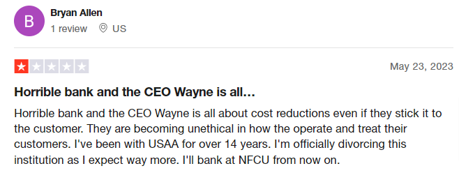 USAA IRA reviews on Trustpilot for having poor services.