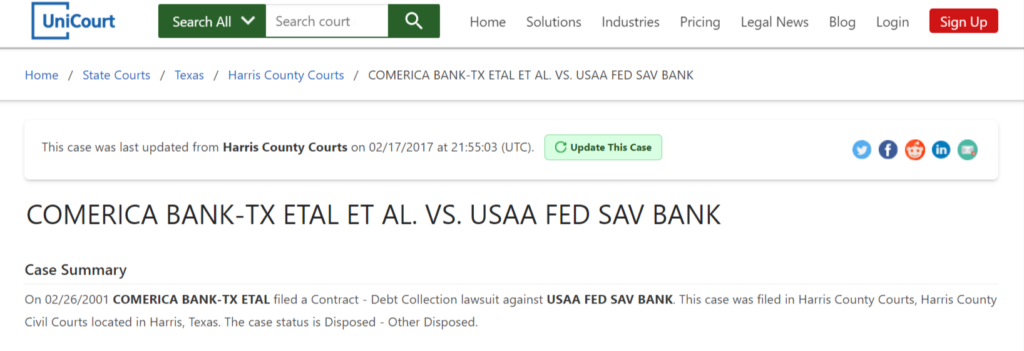 USAA lawsuit on Unicourt