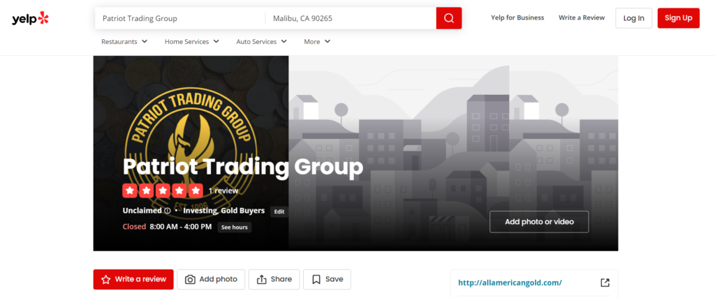 Patriot Trading Group reviews on Yelp