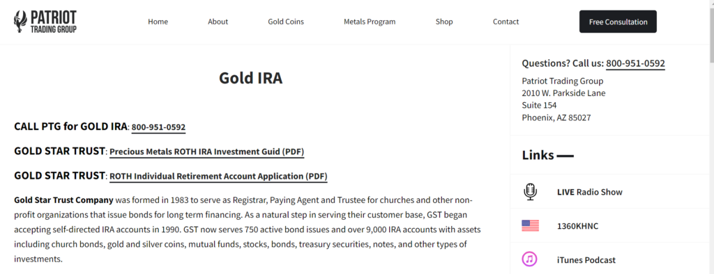 Patriot Trading Group IRA