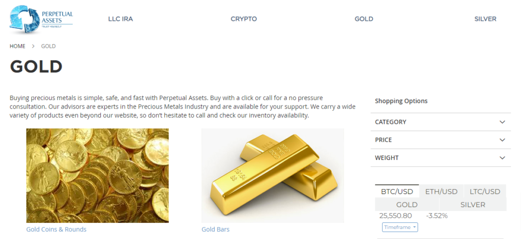 Perpetual Assets Gold Bars & Coins