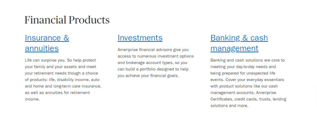 Ameriprise Financial Products