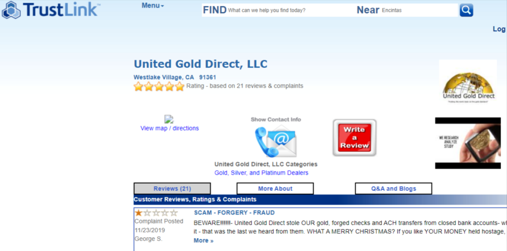 Trustlink page of UGD. They have 21 reviews there.