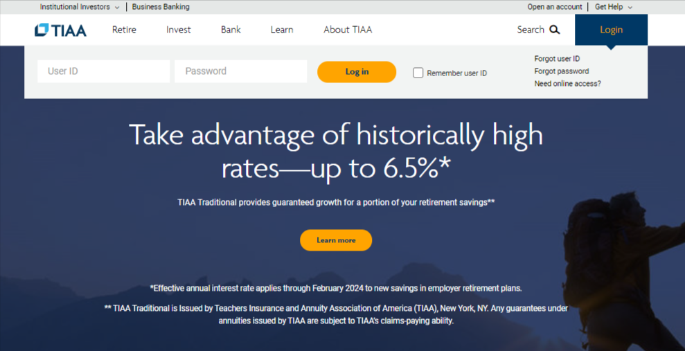 TIAA gold IRA page