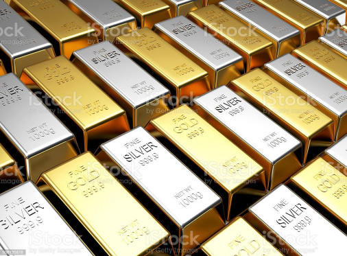 Gold and silver bars