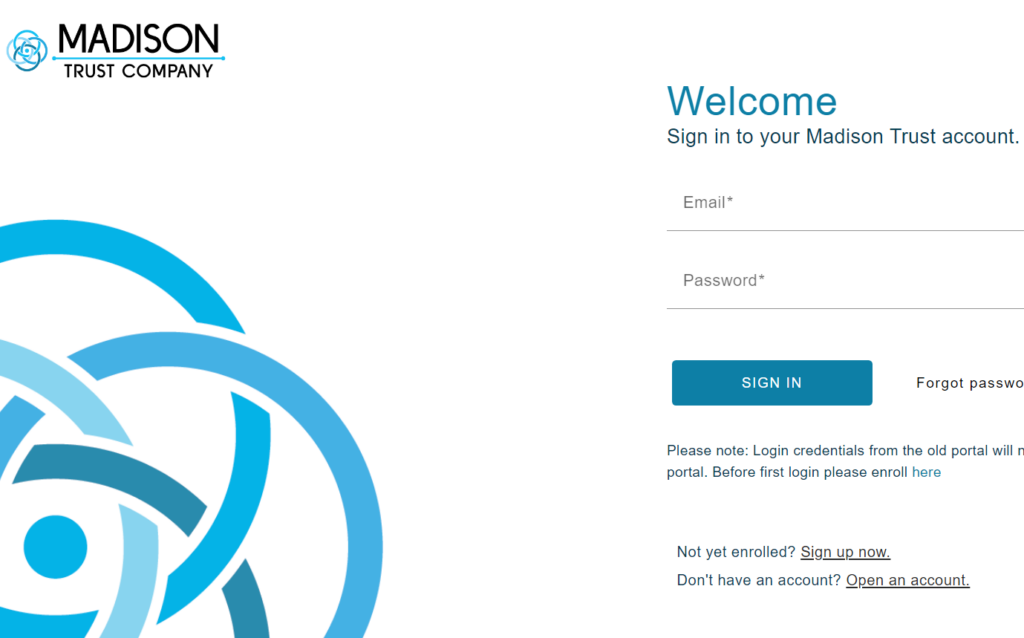 Madison Trust Company signup page