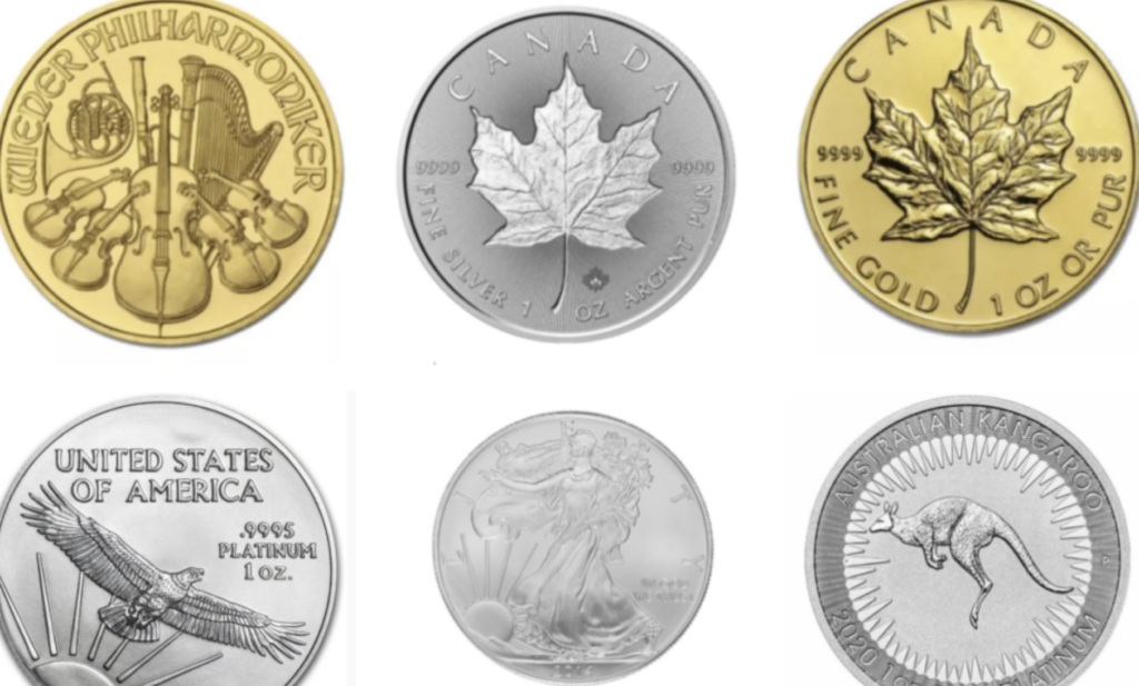 Gold and silver coins