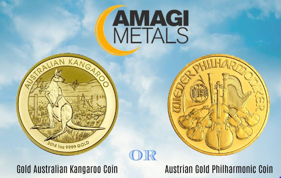 Amagi Metals logo and gold bullion