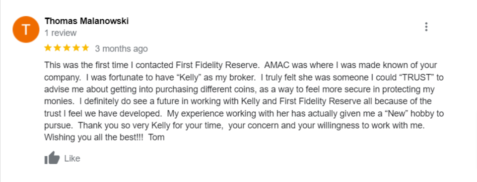First Fidelity Reserve reviews about their supportive staff.