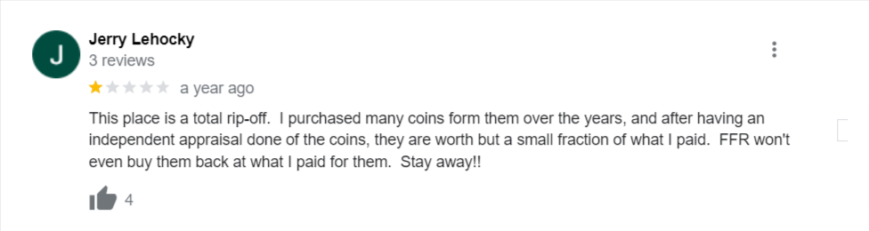 First Fidelity Reserve complaints on Google. It alleges that they are a scam.