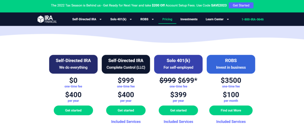 Fees and Charges by IRA Financial Group