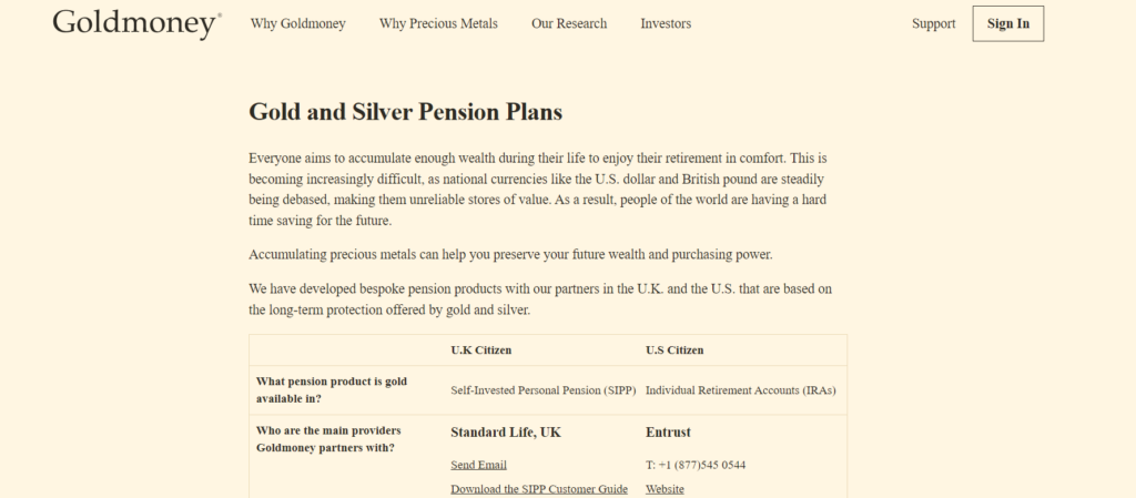 IRA Services by Goldmoney