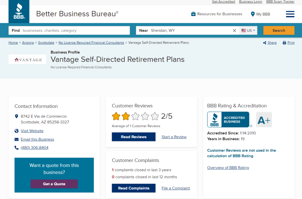 Better Business Bureau Rating & Reviews