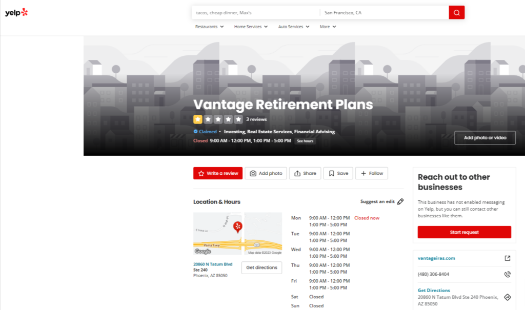 Review & Ratings on Yelp