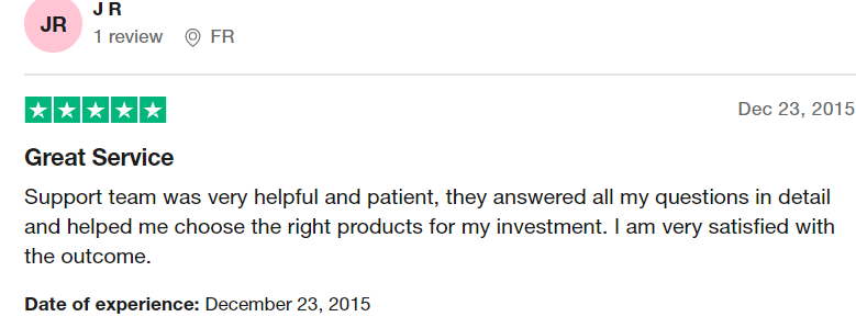 Goldbroker review on Trustpilot